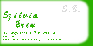 szilvia brem business card
